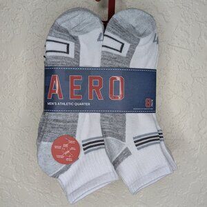 Aeropostale* Men's Athletic Quarter Socks/8 Pack Gray/White~ Shoe Size: 6-12